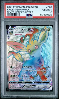 Leafeon VMAX 088/069 s6a Eevee Heroes HR PSA 10 Gem Mint Japanese Pokemon Card - Image 1