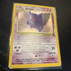 Pokemon Gengar Holo TCG Card 5/62 Fossil Rare Vintage Collectible - Image 1