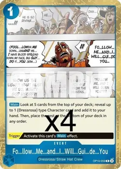 4X One Piece Fo...llow...Me...and...I...Will...Gui...de...You OP10-059 Rare NM - Image 1