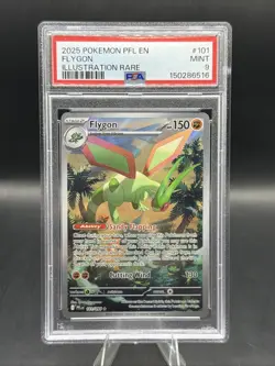 Flygon 2025 PFL En-Phantasmal Flames #101 Illustration Rare PSA 9 - Image 1