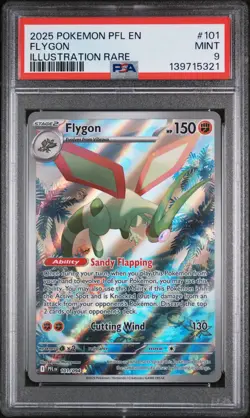 2025 Pokemon Pfl En-Phantasmal Flames #101 Flygon Illustration Rare PSA 9 - Image 1