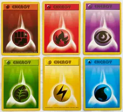 Pokemon SHADOWLESS Energy Cards #97-102 - 6 Card Lot - NM or Better Condition! - Image 1