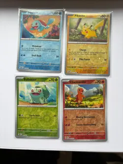 Pokemon TCG: S&V 151 Costco Tin Promo Cards - Reverse Cosmos Holo - Set of 4 - Image 1