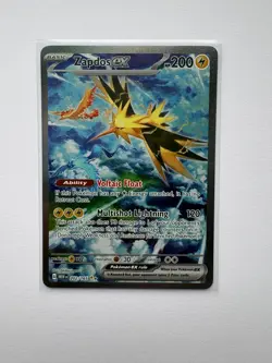 Pokemon TCG Zapdos EX Card 202/165 Scarlet Violet-151 Sir English 2023 NM - Image 1