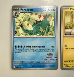 Pokemon TCG Illustration Contest 2024 Promo Cards (All 3 Promos) Pikachu Feralig - Image 2