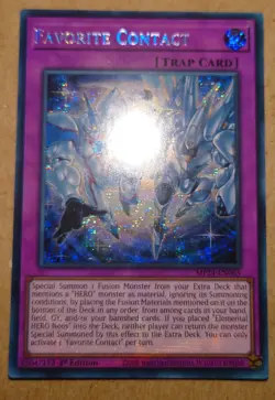 MP24-EN063 FAVORITE CONTACT PRISMATIC SECRET RARE 1ST EDITION YuGiOh CARD - Image 1