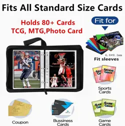 Mini Card Binder, 1-Pocket Super Lightweight Zipper Binder Holds 80+ Trading Car - Image 2