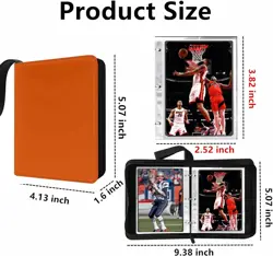 Mini Card Binder, 1-Pocket Super Lightweight Zipper Binder Holds 80+ Trading Car - Image 3