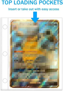 Mini Card Binder, 1-Pocket Super Lightweight Zipper Binder Holds 80+ Trading Car - Image 4