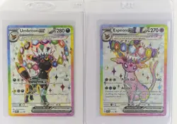 Prismatic Evolutions Umbreon EX 176 & Espeon EX 175 Black Star Promos Pokemon - Image 1