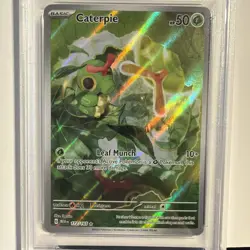 2023 POKEMON MEW EN-151 ILLUSTRATION RARE #172 CATERPIE PSA 9 - Image 2