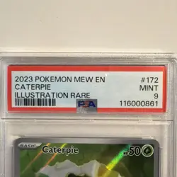 2023 POKEMON MEW EN-151 ILLUSTRATION RARE #172 CATERPIE PSA 9 - Image 3