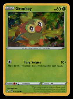 NM - Pokemon Grookey 010/202 Sword & Shield Collector Chest Cosmos Holo Promo - Image 1