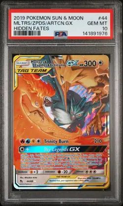 PSA 10 MOLTRES ZAPDOS ARTICUNO GX 44 HIDDEN FATES POKEMON BM - Image 1