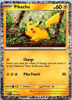 2024 Pokemon McDonald’s Promo - 002/015 HP60 Pikachu Foil Holo Pack to Sleeve - Image 1