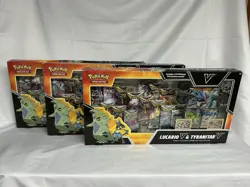 Pokemon TCG Lucario V & Tyranitar V Heavy Hitters Premium Collection 3 Boxes - Image 1