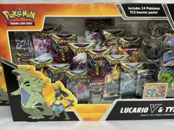 Pokemon TCG Lucario V & Tyranitar V Heavy Hitters Premium Collection 3 Boxes - Image 2