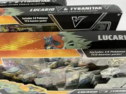 Pokemon TCG Lucario V & Tyranitar V Heavy Hitters Premium Collection 3 Boxes - Image 3
