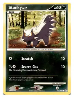 Stunky #102/130 Diamond and Pearl Pokemon tcg - Image 1