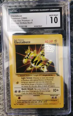 CGC 10 GEM MINT Electabuzz # 2 WB Movie WOTC Black Star PROMO Pokemon TCG 1999 - Image 1