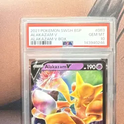 POKEMON 2021 SWSH BSP Promo V Box ALAKAZAM V #083 PSA 10 Gem Mint RARE - Image 3