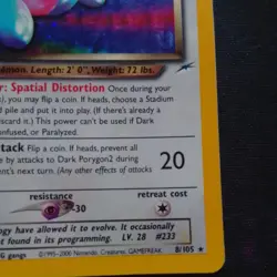 WOTC Pokemon Neo Destiny Dark Porygon2 8/105 NM holo rare vintage 2001 - Image 3