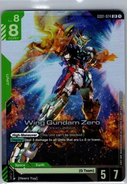 Wing Gundam Zero GD01-024 LR Newtype Rising - Gundam Card Game - NM - Image 1