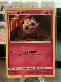Pokemon TCG Jigglypuff 14/18 Detective Pikachu Promo HP60 Moderately Played Card - Image 1