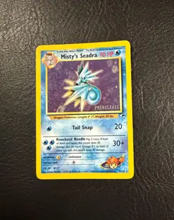 2000 Pokemon Gym Heroes #9 Misty's Seadra Holo Prerelease Promo Card - Image 2