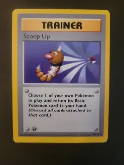 Pokemon Card 1st Edition Scoop Up 78/102 Base Set Shadowless Rare Trainer WOTC - Image 1