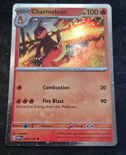 Charmeleon 005/165 Scarlet & Violet 151 Cosmo Holo Pokemon Card | NM 005/165 - Image 1