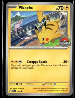 Pikachu SVP 190 Black Star World Championship Promo English Pokemon Card (LP) - Image 1