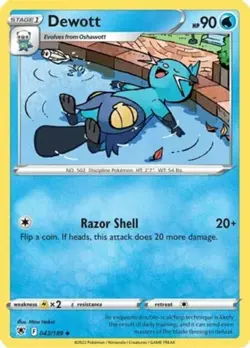 x4 Dewott - 042/189 - Uncommon - Reverse Holo Pokemon SS10 Astral Radiance M/NM - Image 1