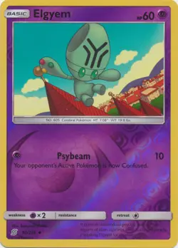 x4 Elgyem - 90/236 - Uncommon - Reverse Holo Pokemon SM11 Unified Minds M/NM - Image 1