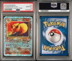 2002 POKEMON LEGENDARY COL. #10 FLAREON-REVERSE FOIL - PSA 10 - Image 3