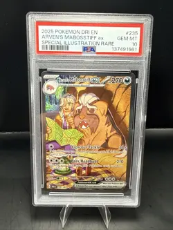 Pokemon PSA 10 Destined Rivals Arven's Mabosstiff ex SIR 235/182 - Image 1