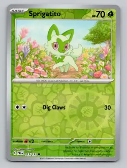 Reverse Holo Sprigatito 013/193 Common Paldea Evolved Pokemon - Image 1