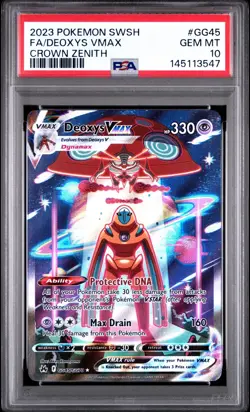 2023 POKEMON SWORD & SHIELD FULL ART DEOXYS VMAX CROWN ZENITH #GG45 PSA 10 GEM - Image 1