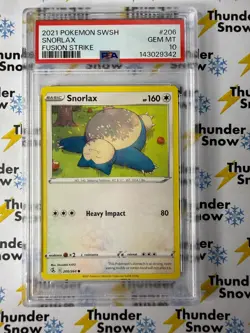 Snorlax Fusion Strike #206 2021 Pokemon PSA 10 ** ONLY POP 20 - Image 1