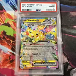 2024 Pokemon Surging Sparks Pikachu Ex #057/191 PSA 10 GEM MINT - Image 1
