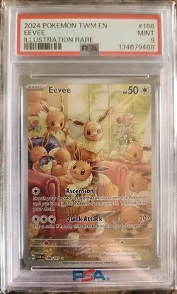 PSA 9 Eevee #188 Twilight Masquerade 2024 Pokemon MINT - Image 1