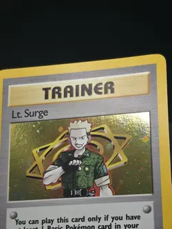 Pokemon Lt. Surge Trainer Holofoil SWIRL! Gym Heroes 17/132 Condition - Image 5