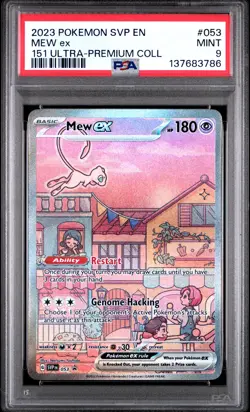2023 POKEMON SVP EN-SV BLACK STAR PROMO 151 ULTRA-PREM COLL #053 MEW EX PSA 9 - Image 1