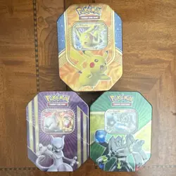 Pokemon TCG Battle Heart & Shiny Kalos Tin Lot Pikachu Mewtwo Zygarde Sealed - Image 1