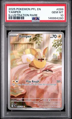 2025 POKEMON PFL EN-PHANTASMAL FLAMES ILLUSTRATION RARE #099 YAMPER PSA 10 - Image 1