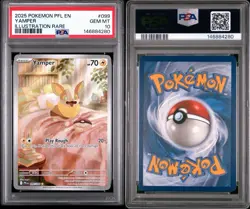 2025 POKEMON PFL EN-PHANTASMAL FLAMES ILLUSTRATION RARE #099 YAMPER PSA 10 - Image 3