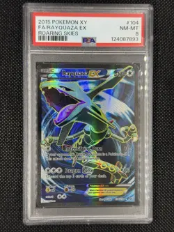 2015 POKEMON XY ROARING SKIES #104 FULL ART/RAYQUAZA EX PSA 8 - Image 1