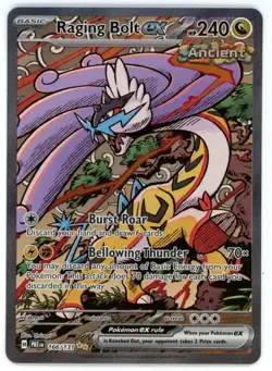 RAGING BOLT EX Pokemon S&V Prismatic Evolutions #166 Special Illustration Rare - Image 1