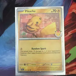 Pokemon TCG Pikachu 051/162 Pokemon Day Stamped Promo 30th Anniversary Holo - Image 1