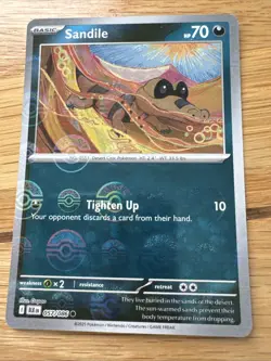 Sandile 057/086 Black Bolt Pokeball Reverse Holo Rare Pokemon Card Near Mint - Image 1